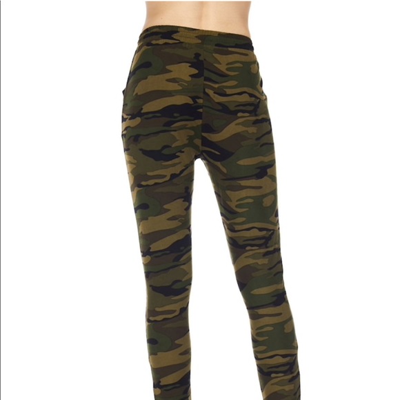 Soft Olive Green Camouflage Joggers - Picture 5 of 7